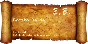 Brczko Balda névjegykártya